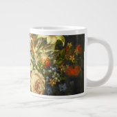 Nog steeds leven met bloemen en fruit grote koffiekop (Rechts)