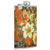 Nog steeds leven met bloemen en fruit heupfles (Rechts)