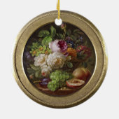 Nog steeds leven met bloemen en fruit keramisch ornament (Achterkant)