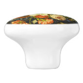 Nog steeds leven met bloemen en fruit keramische knop (Zijkant)