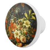 Nog steeds leven met bloemen en fruit keramische knop (Rechts)