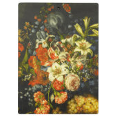 Nog steeds leven met bloemen en fruit klembord (Achterkant)