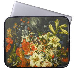 Nog steeds leven met bloemen en fruit laptop sleeve