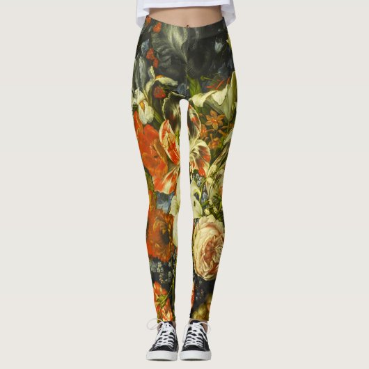 Nog steeds leven met bloemen en fruit leggings (Voorkant)