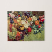 Nog steeds leven met bloemen en fruit legpuzzel (Horizontaal)