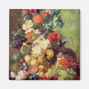 Nog steeds leven met bloemen en fruit magneet