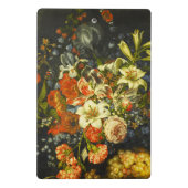 Nog steeds leven met bloemen en fruit mini klembord (Achterkant)