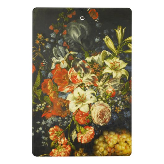 Nog steeds leven met bloemen en fruit mini klembord (Achterkant)