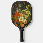 Nog steeds leven met bloemen en fruit pickleball paddle (Voorkant)