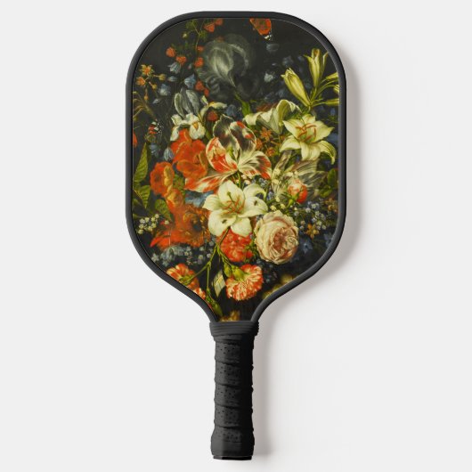 Nog steeds leven met bloemen en fruit pickleball paddle (Achterkant)