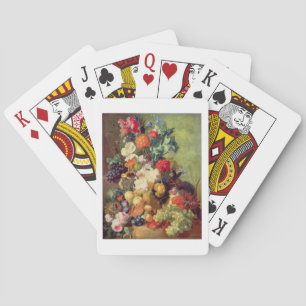 Nog steeds leven met bloemen en fruit pokerkaarten