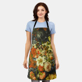 Nog steeds leven met bloemen en fruit schort (Gedragen)