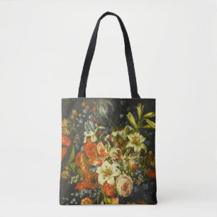 Nog steeds leven met bloemen en fruit tote bag