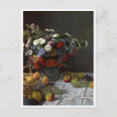 Nog steeds leven met bloemen en fruit van Claude M Briefkaart (Voorkant)