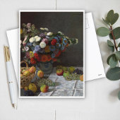 Nog steeds leven met bloemen en fruit van Claude M Briefkaart