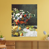 Nog steeds leven met bloemen en fruit van Claude M Canvas Afdruk (Insitu (Woonkamer))