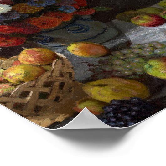 Nog steeds leven met bloemen en fruit van Claude M Poster (Hoek)