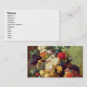 Nog steeds leven met bloemen en fruit visitekaartje (Voorkant / Achterkant)