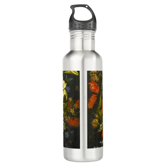 Nog steeds leven met bloemen en fruit waterfles  (Achterkant)