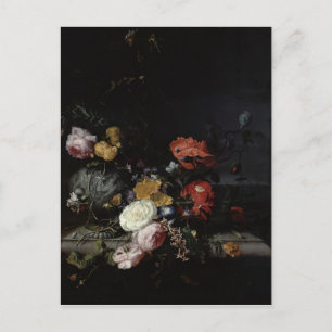 Nog steeds leven met bloemen en insecten briefkaart