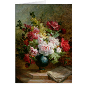 Nog steeds leven met bloemen en muziek op vellen