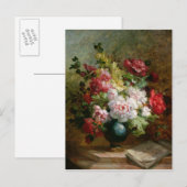 Nog steeds leven met bloemen en muziek op vellen briefkaart (Voorkant / Achterkant)