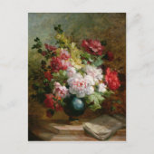 Nog steeds leven met bloemen en muziek op vellen briefkaart (Voorkant)