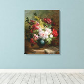 Nog steeds leven met bloemen en muziek op vellen canvas afdruk (Insitu (Houten vloer))