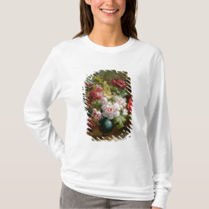 Nog steeds leven met bloemen en muziek op vellen t-shirt