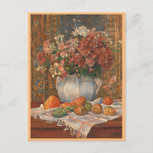 Nog steeds leven met bloemen en wrijfperen, renoir briefkaart (Voorkant)