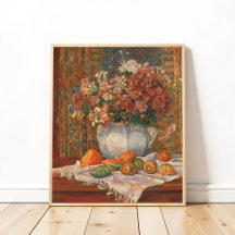 Nog steeds leven met bloemen en wrijfperen, renoir