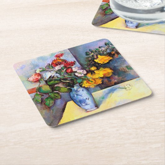 Nog steeds leven met bloemen in een vaas, Paul Cez Kartonnen Onderzetters (Schuin)