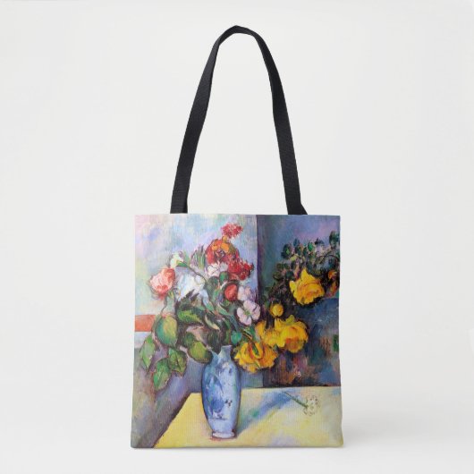 Nog steeds leven met bloemen in een vaas, Paul Cez Tote Bag (Voorkant)