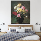 Nog steeds leven met bloemen in Vase door Olaf Her Canvas Afdruk (Insitu (Slaapkamer))