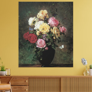 Nog steeds leven met bloemen in Vase door Olaf Her Canvas Afdruk