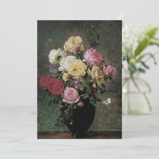 Nog steeds leven met bloemen in Vase door Olaf Her Kaart (Staand voorkant)