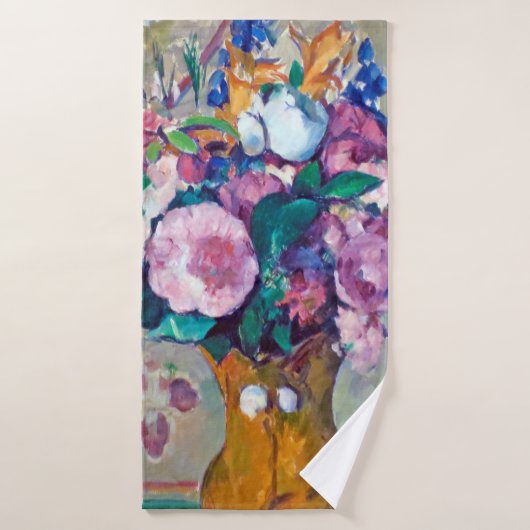 Nog steeds leven met bloemen, Paul Cezanne Badhanddoek (Badhanddoek)
