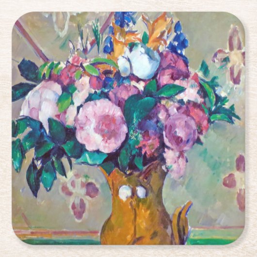 Nog steeds leven met bloemen, Paul Cezanne Kartonnen Onderzetters (Voorkant)