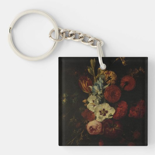 Nog steeds leven met bloemen sleutelhanger (voorkant)