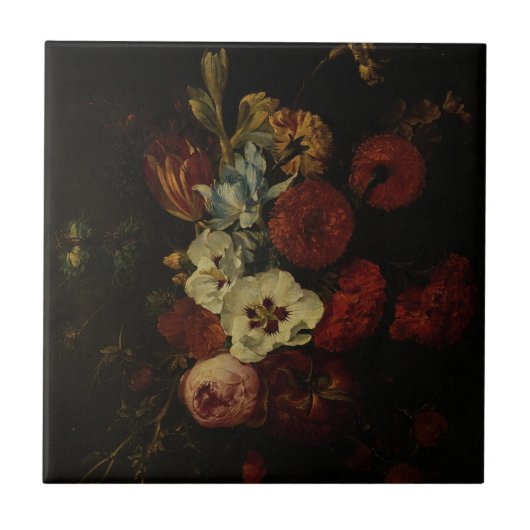 Nog steeds leven met bloemen tegeltje (Voorkant)