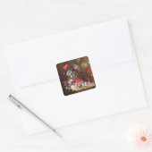 Nog steeds leven met bloemen vierkante sticker (Envelop)
