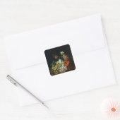 Nog steeds leven met bloemen vierkante sticker (Envelop)