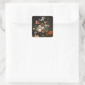 Nog steeds leven met bloemen vierkante sticker (Tas)