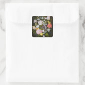Nog steeds leven met bloemen vierkante sticker (Tas)