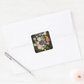 Nog steeds leven met bloemen vierkante sticker (Envelop)