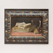 Nog steeds leven met boeken en houtwlazen - oliefi legpuzzel (Horizontaal)