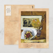 Nog steeds leven met Bouquet Pierre Auguste Renoir Briefkaart (Voorkant / Achterkant)
