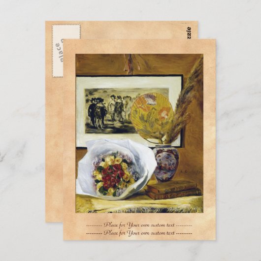 Nog steeds leven met Bouquet Pierre Auguste Renoir Briefkaart (Voorkant / Achterkant)