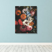 Nog steeds leven met Bouquet van Flowers | Johan J Canvas Afdruk (Insitu (Houten vloer))