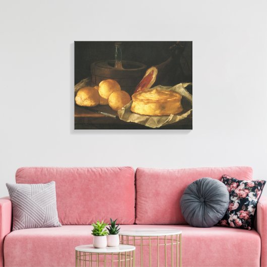 Nog steeds leven met Bread Tart en Ham, Giuseppe R Canvas Afdruk (Insitu (Woonkamer))